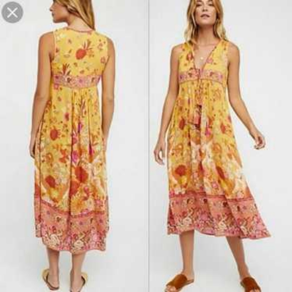 Spell And The Gypsy Siren Song Boho Midi Dress Marigold Xs